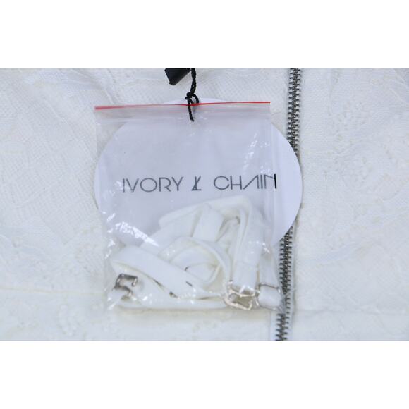 Ivory & Chain Lace Corset Bodysuit Women's White Floral Lace Size 8 NWT - Picture 11 of 15